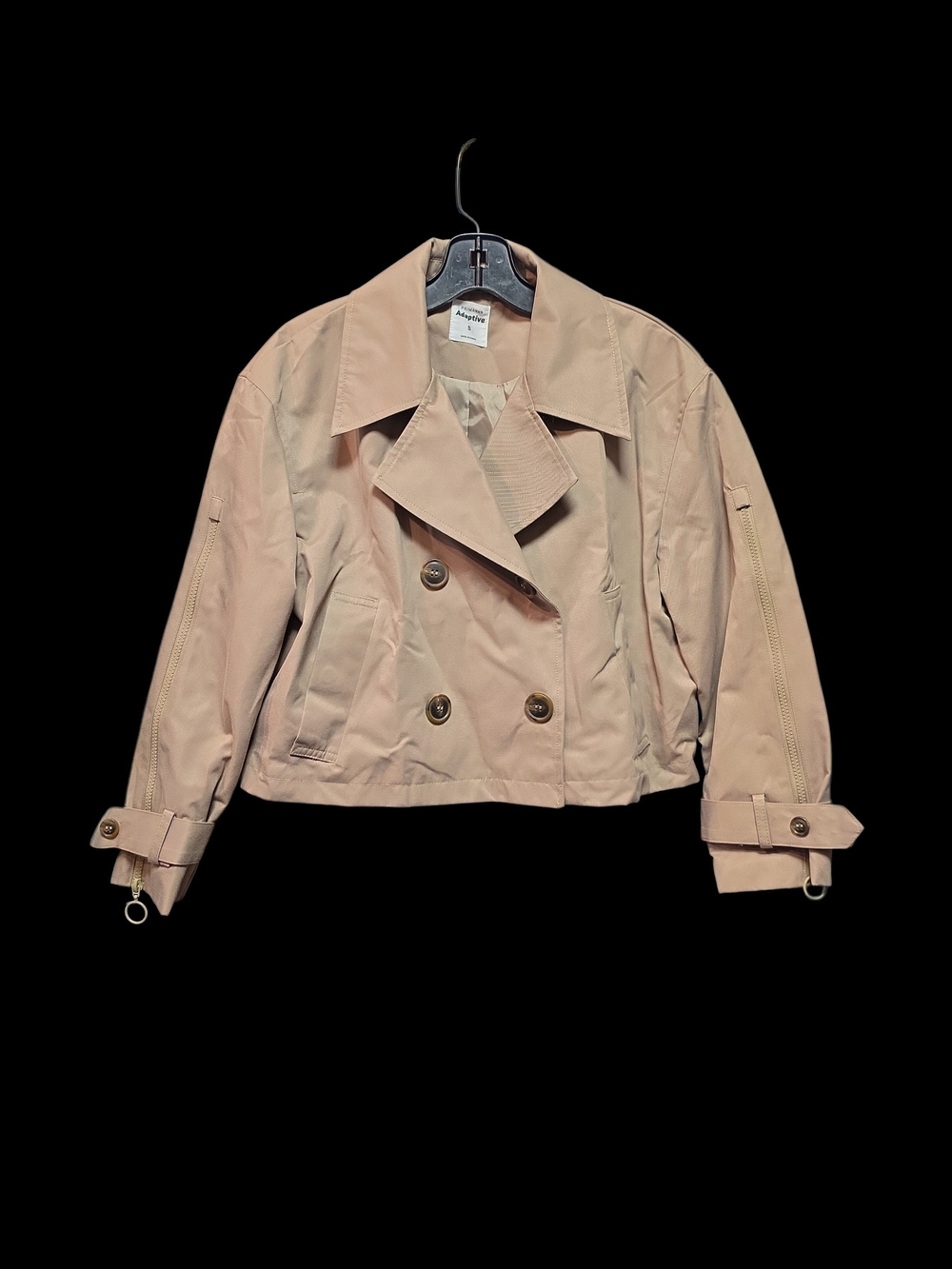 Primark Blush Cropped Double-Breasted Trench Coat - Picture 1 of 9